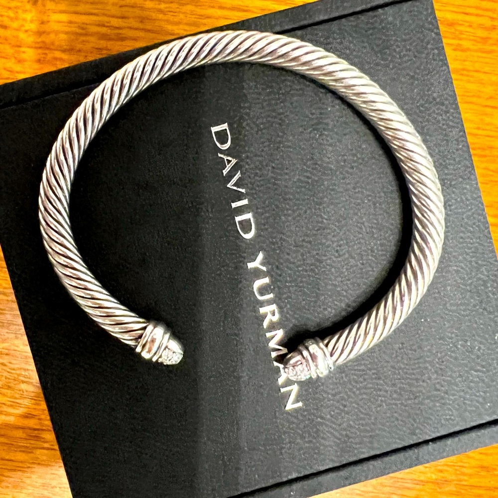 David Yurman cable classic bracelet with pave diamonds
